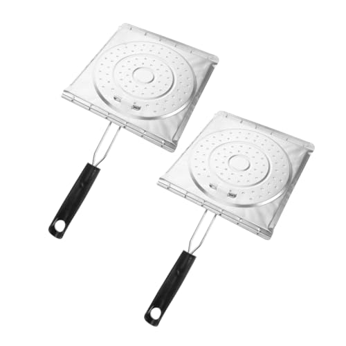 TOYANDONA 2 Stück Grill Tortilla-Toastständer Toaster mit klappbarem Griff kompaktes Backkochgeschirr Backblech für den Herd großer Toastständer Campingkochgeschirr Rostfreier Schwarz TOYANDONA 2 Stück Grill Tortilla-Toastständer Toaster mit klappbarem Griff kompaktes Backkochgeschirr Backblech für den Herd großer Toastständer Campingkochgeschirr Rostfreier Schwarz von TOYANDONA