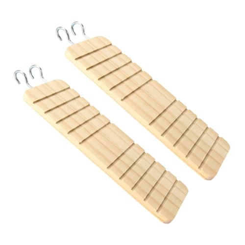 TOYANDONA 2 Stück Hamster Kletterleiter aus Natürlichem Holz Stabiles Teiliges mit Haken Geruchloses Sicheres Haustier für Hamster Nest und Käfigzubehör für Kleine Nager von TOYANDONA