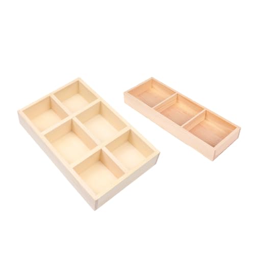 TOYANDONA 2 Stück Holzblumen Tabletts Fächern Vielseitige Desktop Aufbewahrungsboxen für Pflanzen Dekoration und Kleine Gegenstände Langlebige Organizer für Büro und Zuhause von TOYANDONA