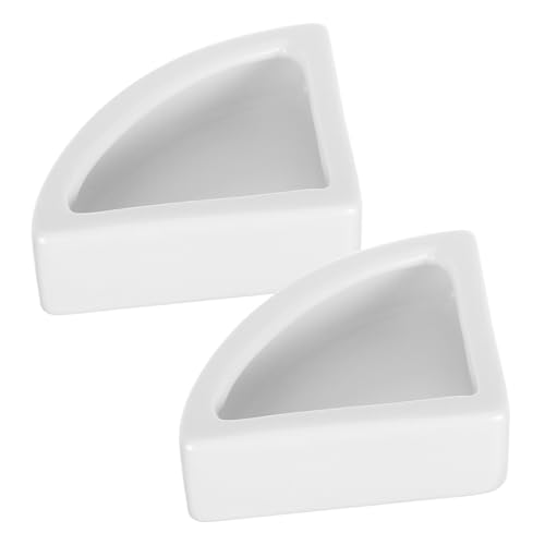 TOYANDONA 2 Stück Keramische Reptilien Futterschale Teiliges Set Dickwandige Futternapf mit Rutschfester Basis Mittlere Dreiecksform und Leicht zu Reinigen für Echsen und Kleine von TOYANDONA