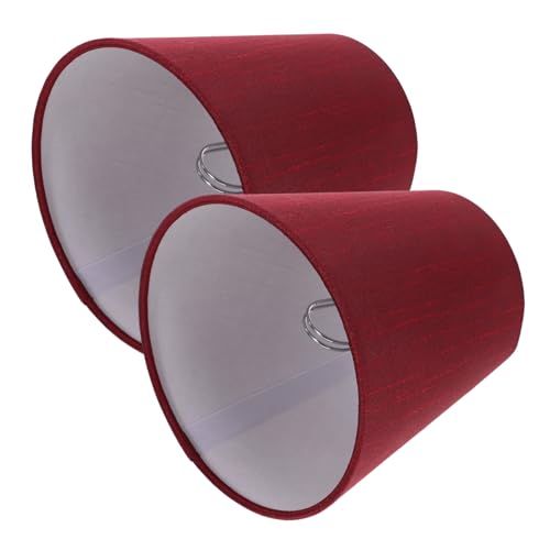 TOYANDONA 2 Stück Kleine Stoff lampenschirme Retro Wandlicht Abdeckung Kompatibilität Langlebiges Material Geeignet für Tisch Steh Wand Pendelleuchten Weinrot von TOYANDONA