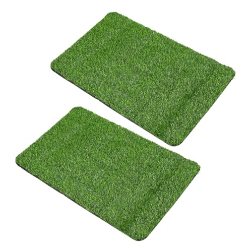 TOYANDONA 2 Stück Kunstrasenteppich Outdoor Teppiche Haustierrasen Grasmatte Gras Fußmatte Grasteppich Outdoor Kunstrasen Gras PIPI Pad Grüne Polypropylenfaser Polypropylen von TOYANDONA