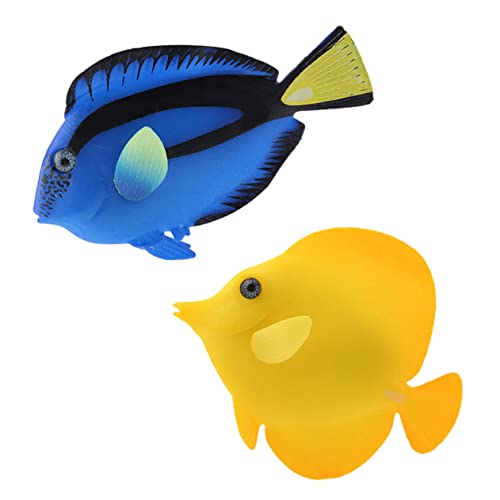 TOYANDONA 2 Stück Lebensechte Fische Aquarium Deko Fischfigur Naturgetreu Kompakt für Aquascaping Süßwasser Fischbecken Dekoration von TOYANDONA