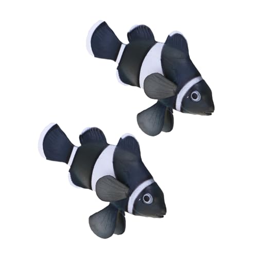 TOYANDONA 2 Stück Lebensechte schwimmende Clownfische Aquarium Dekoration Schwimmend Faderesistent Realistische Fischfigur für Süß Meerwasser Aquarien Unterwasserlandschaft von TOYANDONA