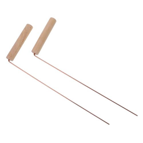 TOYANDONA 2 Stück Leichte Tragbare Messing Prospektionsstäbe mit Holzgriff Praktische Wünschelruten für Outdoor Aktivitäten Wie Camping Schatzsuche und Wassererkennung Teiliges von TOYANDONA