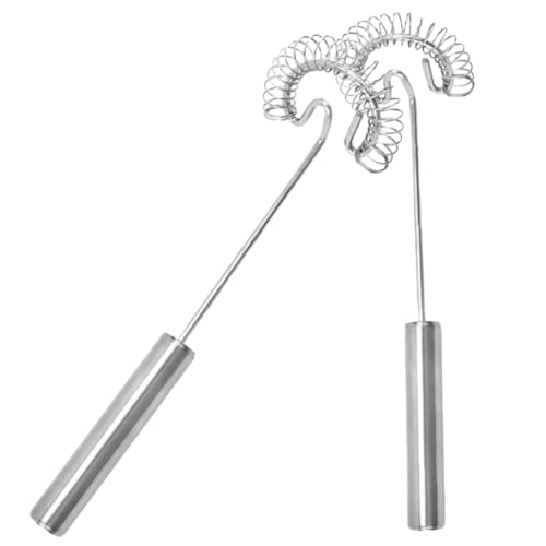 TOYANDONA 2 Stück Manueller Eierschneebesen mit Federschlagkopf Ergonomischer Handmixer für Schnelles Rühren von Eiern Milch Sahne und Saucen Batteriefrei Einfach zu Bedienen Vielseitig für von TOYANDONA