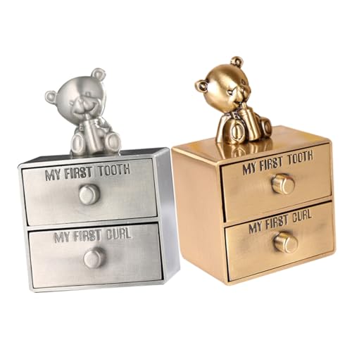 TOYANDONA 2 Stück Metall Milchzahndose Andenkenbox Aufbewahrung für Erste Milchzähne und Locke Jungen Mädchen Erinnerungsbox Langlebig und Dekorativ TOYANDONA 2 Stück Metall Milchzahndose Andenkenbox Aufbewahrung für Erste Milchzähne und Locke Jungen Mädchen Erinnerungsbox Langlebig und Dekorativ von TOYANDONA