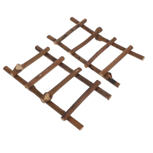 TOYANDONA 2stücke Rattan Miniaturleiter Modell Garten Dekoration Mikrolandschaft Leiter Für Puppenhaus DIY Zubehör Rustikaler Charme Für Kreative Projekte von TOYANDONA