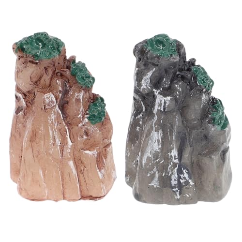 TOYANDONA 2stücke Künstlicher Bonsai-Berg Aus Kunststein Für Innenbereich Dekorative Gartendekoration Aquarium-dekor Gartendekorationszubehör von TOYANDONA