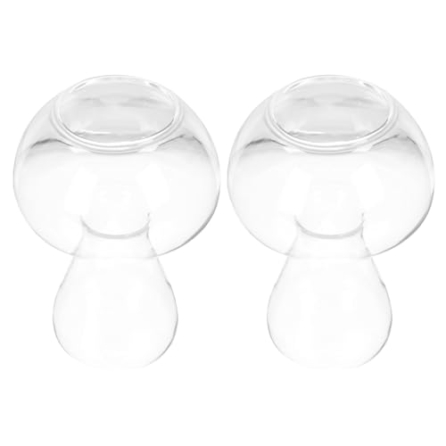 TOYANDONA 2 Stück Pilzvase Hochzeit klarer Behälter für Körper transparente Vase Vasen künstliche Blume blumengesteck verkleidung vases dekoringe kreative Blumenflasche dekorative Glasvase von TOYANDONA