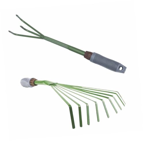 TOYANDONA 2 Stück Rechen Mit DREI Klauen Gartenwerkzeug Gartenrechen Robuster Kleiner Rechen Für Die Gartenarbeit Rechen Für Die Gartenarbeit Unkrautrechen Unkrautwerkzeuge von TOYANDONA