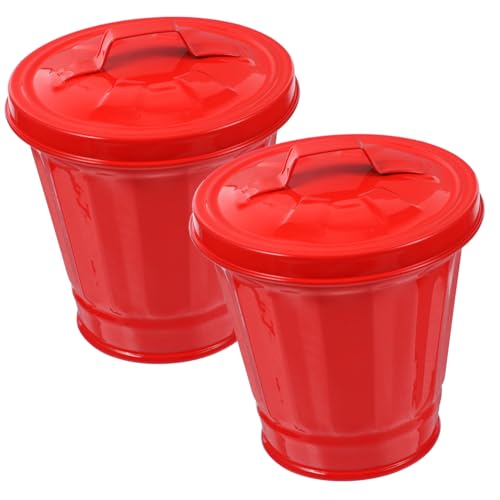 TOYANDONA 2 Stück Roter Desktop Mülleimer aus Verzinktem Eisen mit Deckel Kompakter Abfallbehälter für Schreibtisch Büro Kinderzimmer Geruchsneutral und Vielseitig für Müll und Kleinteile TOYANDONA 2 Stück Roter Desktop Mülleimer aus Verzinktem Eisen mit Deckel Kompakter Abfallbehälter für Schreibtisch Büro Kinderzimmer Geruchsneutral und Vielseitig für Müll und Kleinteile von TOYANDONA