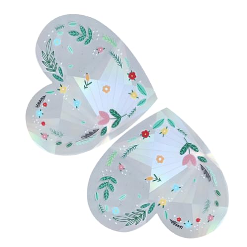 TOYANDONA 2 Stück Selbstklebende Fenstersticker Herzform Prismendesign Dekorative Sonnenschutzfolie für Wohnzimmer Vogelschutz Einfache Montage Transparent TOYANDONA 2 Stück Selbstklebende Fenstersticker Herzform Prismendesign Dekorative Sonnenschutzfolie für Wohnzimmer Vogelschutz Einfache Montage Transparent von TOYANDONA