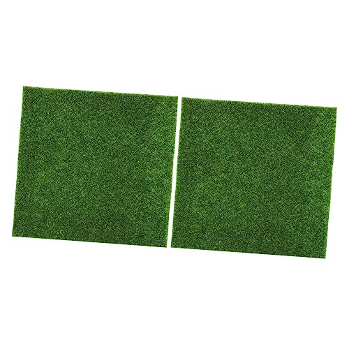 TOYANDONA 2 Stück Simuliertes Rasenmoss Rasengras Miniaturmodellgras Moosmatte nass im Freien Feengras garten mini dekoration lebensechtes Gras Miniaturverzierung Green von TOYANDONA