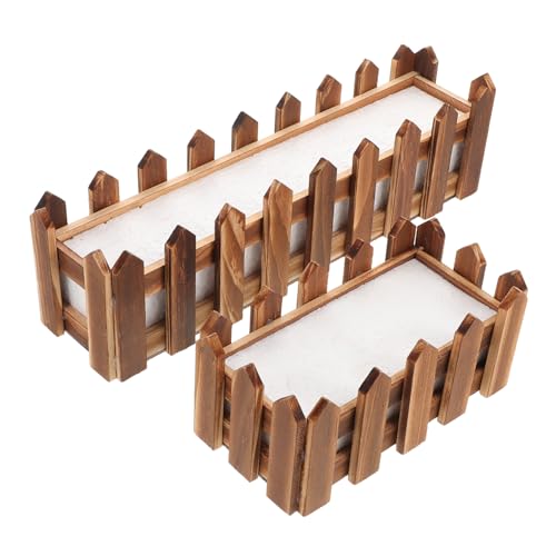 TOYANDONA 2 Stück Teiliges Dekoratives Holzzaun Blumenkasten mit Schaumstoffeinlage Wetterfest für Garten Balkon Innenbereich DIY Pflanzenkorb Schutz vor Haustieren Party und Saison von TOYANDONA