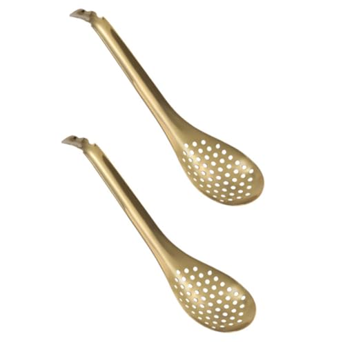 TOYANDONA 2 Stück Teiliges Edelstahl Kaviarlöffel mit Feinem Sieb Runde Glatte Kanten Multifunktionale Küchengadgets für Molekulare Küche und Wonton Langlebig und Hautfreundlich von TOYANDONA