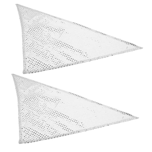 TOYANDONA 2 Stück Teiliges Hundehalstuch aus Silbernen Pailletten Atmungsaktive Netz dreieckstücher für Mittlere Hunde Modisches Haustier schal Zubehör für Partys Hochzeit und Alltag von TOYANDONA