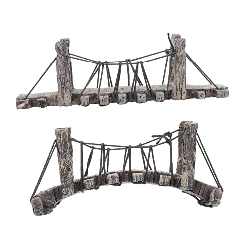TOYANDONA 2 Stück Teiliges Miniatur Gartenbrücke aus Resin Kleine Landschaftsbrücke als DIY Dekoration für Bonsai Leichtes Modell mit Feiner Verarbeitung von TOYANDONA