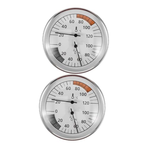 TOYANDONA 2 Stück Teiliges Sauna Hygrometer Thermometer mit Großem Display Hochtemperaturbeständig Präzise Echtzeitmessung von Temperatur und Luftfeuchtigkeit für Sauna und Dampfräume von TOYANDONA