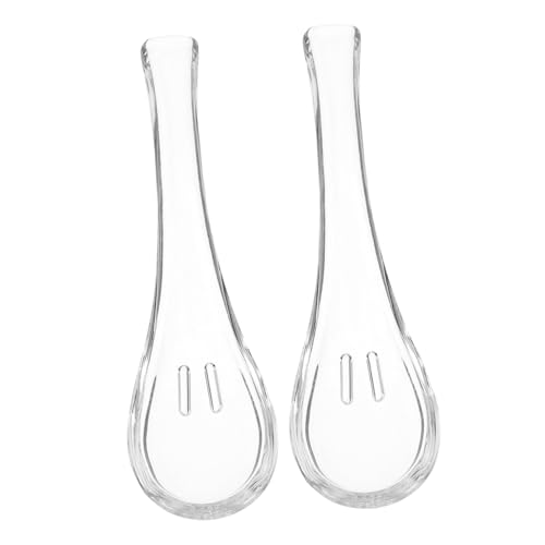 TOYANDONA 2 Stück Teiliges Transparent Fein Poliert Vielseitig Einsetzbar Suppen Dessertlöffel für Haushalt Restaurant und Catering Ergonomisch und Pflegeleicht von TOYANDONA