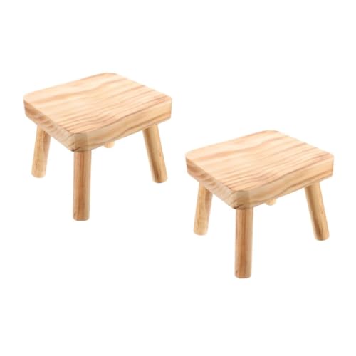 TOYANDONA 2 Stück Tragbarer Kleiner Stuhl Kleiner Tritthocker Kleiner Sitzhocker Tritthocker Aus Holz Für Erwachsene Hocker Holz Schuhwechselhocker Tritthocker Fürs Badezimmer Hölzern von TOYANDONA