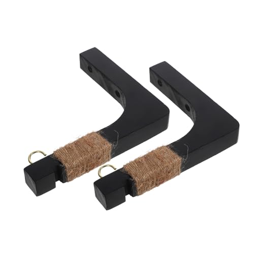 TOYANDONA 2 Stück Wandhaken aus Holzimitat für Pflanzen Robuste Pflanzenhalterung für Innen und Außen Dekorative Aufhängung für Blumentöpfe Windspiele Vogelhäuser Schwarz Vielseitig von TOYANDONA