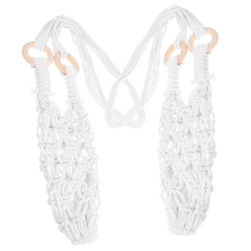 TOYANDONA 2 Stück Weinflaschenhalter Baumwollseil Hängend Weinflaschennetz Flaschenhalter Wandbefestigung Multifunktional Obstkorb Deko Weiß von TOYANDONA