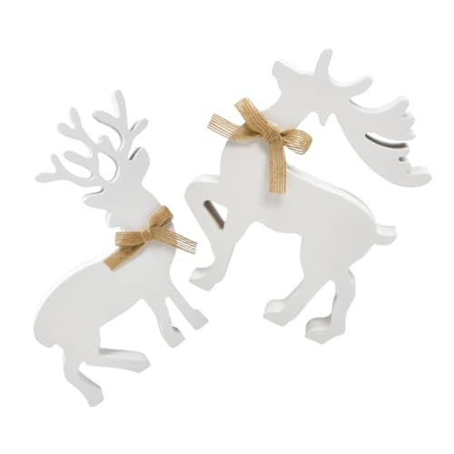 TOYANDONA 2 Stück Weiße Rentier Deko Rustikale Weihnachtsdekoration für Tisch und Kamin Festliche Wohnambiente Figuren für Gemütliche Feiertage TOYANDONA 2 Stück Weiße Rentier Deko Rustikale Weihnachtsdekoration für Tisch und Kamin Festliche Wohnambiente Figuren für Gemütliche Feiertage von TOYANDONA