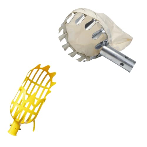 TOYANDONA 2 Stücke Obstpflücker mit Teleskopstiel Langlebiges Erntewerkzeug für Persimmon Jujube Apfel Birne und Nüsse Praktischer für Garten und Farmeinsatz Zufällige Farbe von TOYANDONA