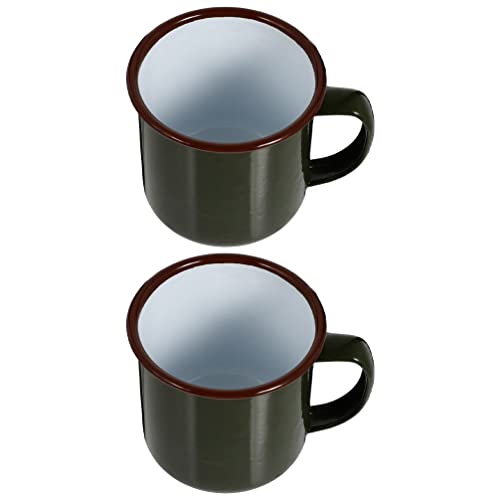 TOYANDONA 2 Stücke Retro Emaille Tasse Emaille Teetasse Kaffeebecher Milchbecher Retro Kaffeetasse Milchtasse Eisen Trinktasse Wassertasse Party Tasse für Outdoor Zuhause Camping Grün von TOYANDONA