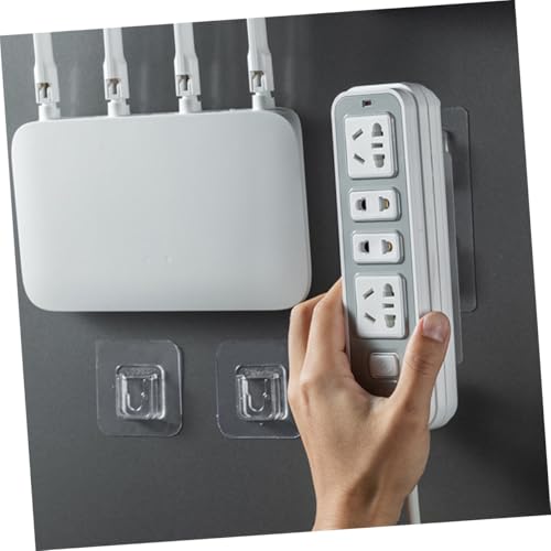 TOYANDONA 20 Sätze Unsichtbare Klebehaken Transparent Selbstklebend Stark Haftend Ohne Bohren Wandhaken Ölbeständig Für Steckdosenhalter Router Regal Befestigung Badezimmer Küche von TOYANDONA