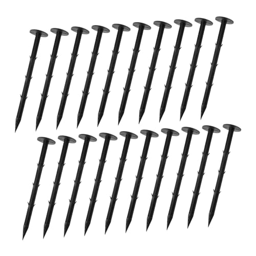 TOYANDONA 20 Stück Outdoor Camping Site Nägel Camping -Zelteinsätze Gartenpfähle für den Landschaftsbau Bodennagel für Außenzelte Zeltwinddichte Bodenstifte pp Schwarz von TOYANDONA
