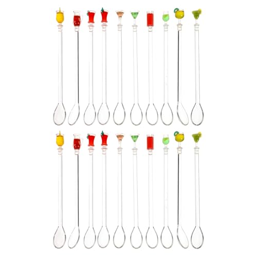 TOYANDONA 20 Stück Rührstäbchen für Cocktails: Wiederverwendbarer Kaffeerührer-Rührlöffel – Rührwerkzeug für Getränke aus Acryl – praktischer Kaffeepulver-Mixlöffel von TOYANDONA