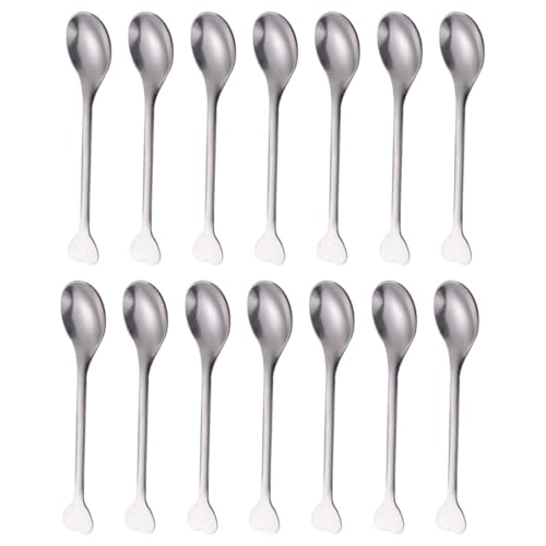 TOYANDONA 24 Stück Teiliges Edelstahl Herzförmige Kaffeelöffel Rührlöffel Dessertlöffel Ergonomisch Anti rutsch Für Kaffee Cocktails Kuchen Zuhause Hotel von TOYANDONA