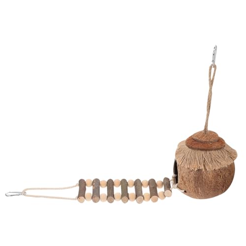 TOYANDONA Hamster Kokosnuss Nest 2 Stück Hängendes Spielzeug für Hamster Vögel mit Leiter Geruchsneutral Sicher für Käfige TOYANDONA Hamster Kokosnuss Nest 2 Stück Hängendes Spielzeug für Hamster Vögel mit Leiter Geruchsneutral Sicher für Käfige von TOYANDONA