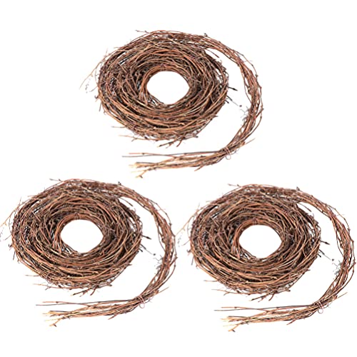 TOYANDONA 3 Rollen Weinrebenkranz Zweige Kranz Rebe AST Girlande Hoop DIY Weinrebe Kranz Rustikale Weide Wanddekoration Haustür Wand Ornament von TOYANDONA