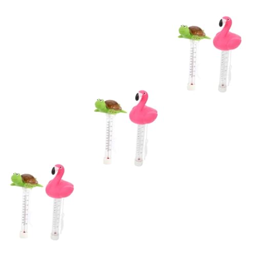 TOYANDONA 3 Sätze Flamingo -wasserthermometer Schwimmbadtemperaturthermometer Schwebend -thermometer Wasserbad Thermometer Schwimmendes Pooltemperaturthermometer Plastik 2 Stück * 3 von TOYANDONA