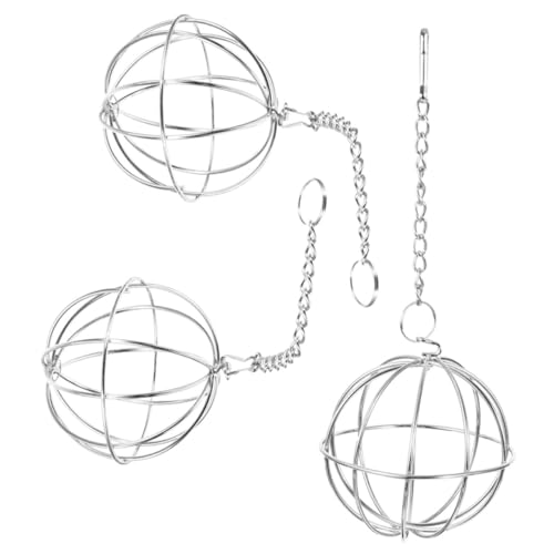 TOYANDONA 3 Stück Edelstahl Kaninchen Futterspender Hängender Heuball Futterball für Kleine Nager Langlebiger Heunapf mit Spielzeugfunktion zur Futterregulierung und Beschäftigung für Hasen von TOYANDONA