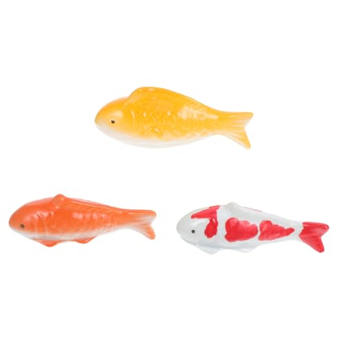 TOYANDONA 3 Stück Keramik Schwimmfische Koi-Design Bunte für Aquarium Teich Deko Gartenlandschaft Lebensechte Schwimmende Ornamente von TOYANDONA