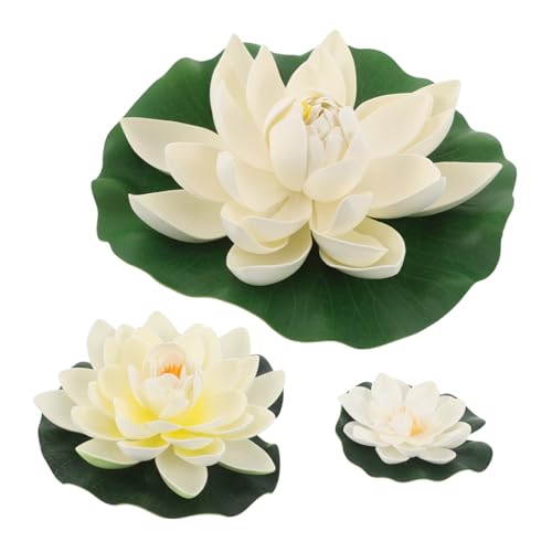 TOYANDONA 3 Stück Künstliche Lotusblüten Schwimmend Eva Schaum Realistische Wasserlilie mit Seerosenblättern für Hochzeit Tanzaufführungen Pool und Gartendekoration TOYANDONA 3 Stück Künstliche Lotusblüten Schwimmend Eva Schaum Realistische Wasserlilie mit Seerosenblättern für Hochzeit Tanzaufführungen Pool und Gartendekoration von TOYANDONA