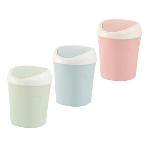 TOYANDONA 3 Stück Mini Desktop Mülleimer mit Deckel Kompakter Papierkorb für Badezimmer und Büro Geruchsbindender Kleiner Tischmülleimer Platzsparender Abfallbehälter in Pastellfarben TOYANDONA 3 Stück Mini Desktop Mülleimer mit Deckel Kompakter Papierkorb für Badezimmer und Büro Geruchsbindender Kleiner Tischmülleimer Platzsparender Abfallbehälter in Pastellfarben von TOYANDONA