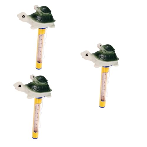 TOYANDONA 3 Stück Schwimmendes Poolthermometer für Wasser Kinderfreundliches Badethermometer Form Schildkröte für Badewannen und Teiche Zeigt Celsius und Fahrenheit von TOYANDONA