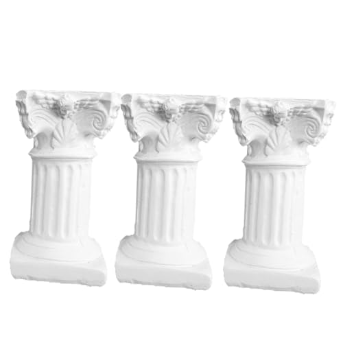 TOYANDONA 3 Stück Teiliges Aquarium Dekor Römische Säulen aus Weißem Harz Langlebige Fischbecken Landschaftsornamente Farbecht und Wasserbeständig für Aquarien und Schreibtischdeko von TOYANDONA