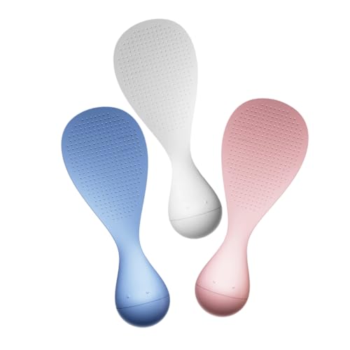 TOYANDONA 3 Stück Teiliges Reislöffel Antihaftbeschichtete Hitzebeständige Reispaddel mit Aufrechtem Stand für Reis Kartoffelgerichte Küchenhelfer für Sauberes Servieren und Kochen von TOYANDONA