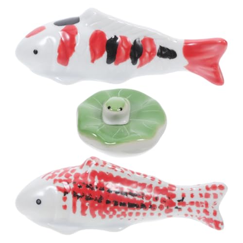 TOYANDONA 3 Stück Teiliges Schwimmende Keramik-Figuren für Aquarium Dekoration Naturnahe Goldfische und Frosch Statue Wetterbeständig Lebensechte Gartenteich Deko für Fischbecken und TOYANDONA 3 Stück Teiliges Schwimmende Keramik-Figuren für Aquarium Dekoration Naturnahe Goldfische und Frosch Statue Wetterbeständig Lebensechte Gartenteich Deko für Fischbecken und von TOYANDONA