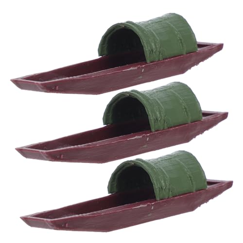 TOYANDONA 3 Stück Teiliges Schwimmendes Aquarium Deko Handgeschnitzte Miniatur Fischerboote Stabile Leichte Segelboot Figuren Vintage Stil für Garten Bonsai und Innenraum Dekoration von TOYANDONA