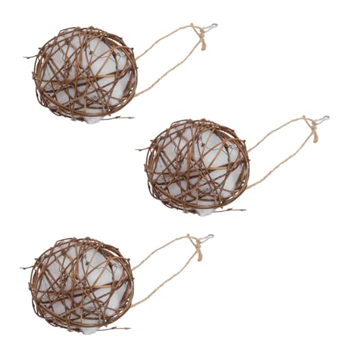 TOYANDONA 3 Stücke Nest -baumaterial Im Freien Hängendes -Nest Gartenkolibri Wilde Vögel Nisten Vogelfütterer Vogelnest -Nest Für Den Garten Braun Seidenzahnseide von TOYANDONA