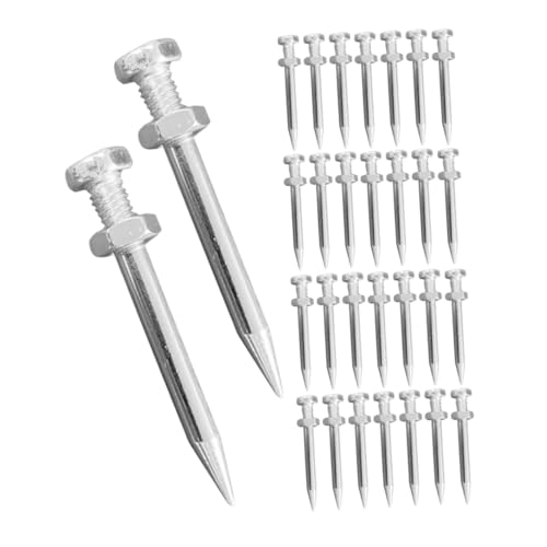 TOYANDONA 30 Stück Rasennägel Schuhspitzen Heringe für Belüfterschuhe Rasenbelüfter-Schuhe mit Spikes ersetzen Belüfterschuhe Spikes für Damen Sandalen Rostfreier Silber von TOYANDONA