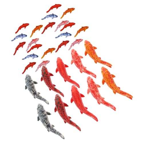 TOYANDONA 30 Stück Teiliges Set Künstliche Koi Fische in DREI Realistische Aquarium Deko Leicht Schadstofffrei für Aquarien und Fischbecken Zuhause oder Restaurant von TOYANDONA