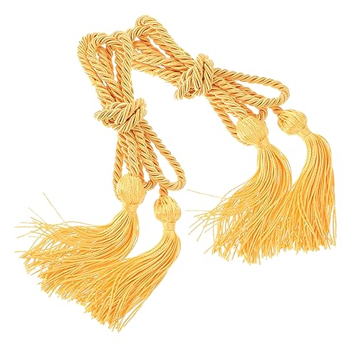 TOYANDONA 4 Sätze Flaggendekoration Garn Ehre Schnur Fahnenquastenseile Abschluss Quasten Fahnenmast-quastenseil Mehrzweck-quastenseile Golden Polyester 2 Stücke * 4 von TOYANDONA